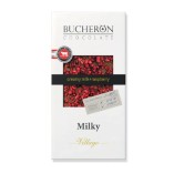 Bucheron Village шоколад молочный с кусочками малины, 85 гр